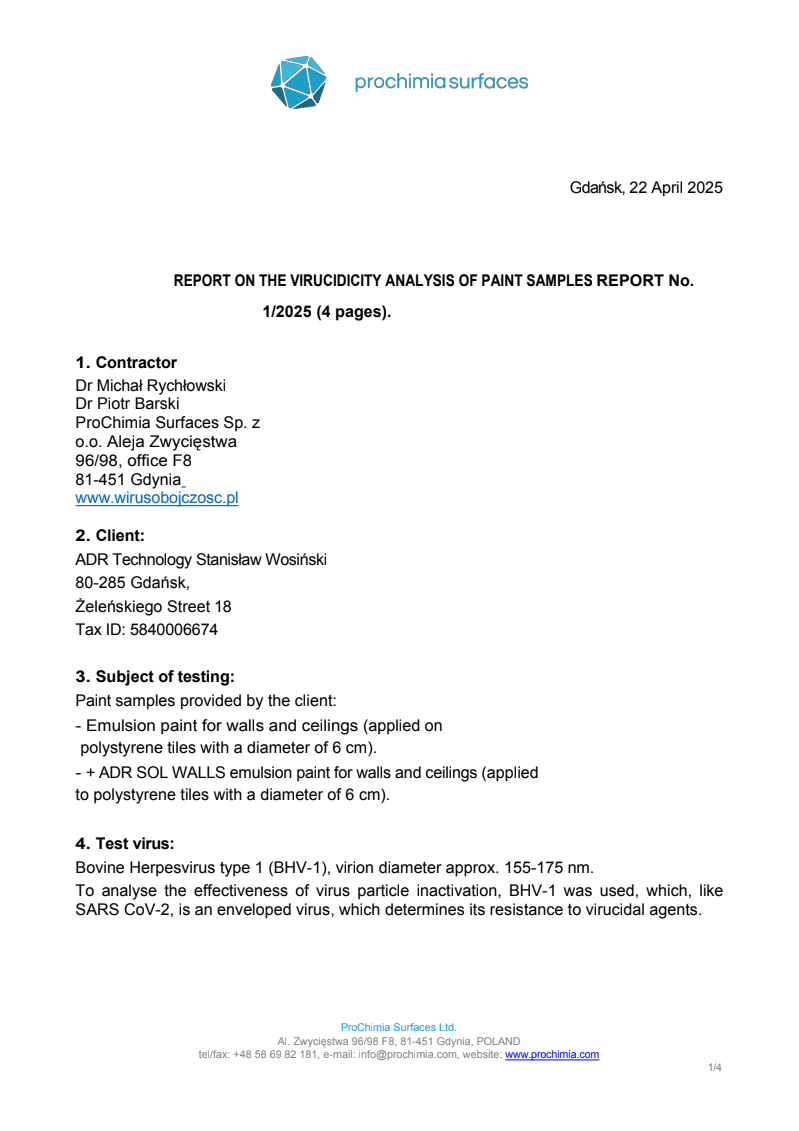 vircuid analyse av malingsprøver adrsystems